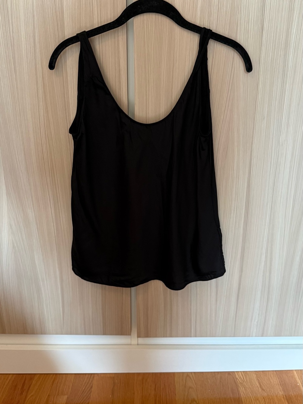 Calvin Klein Black Satin Scoop Neck Camisole